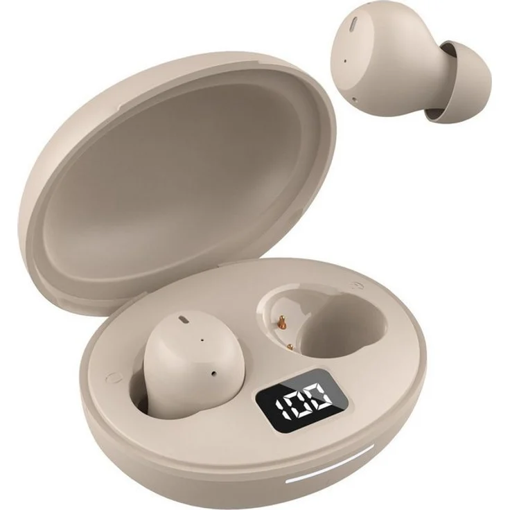 Kendo KENDO Buds 26EX, In-Ear Kopfhörer mit Bluetooth 6.0, beige, Touch-Steuerung und Ladecase