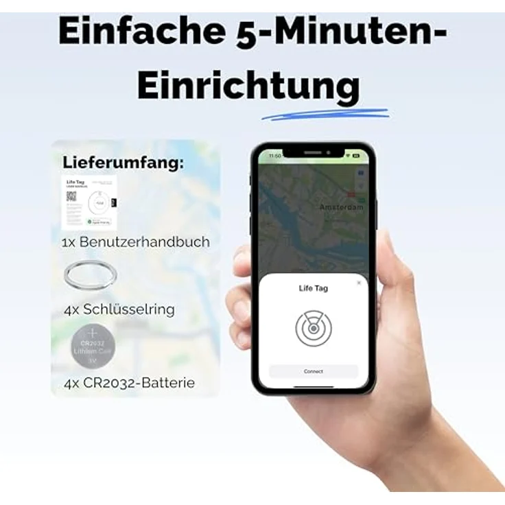Lifemate Life Tag Bluetooth-Tracker, 8er-Pack für Apple Find My, vielseitiger Schlüsselfinder mit Verlustmodus und Signalton – Bild 8