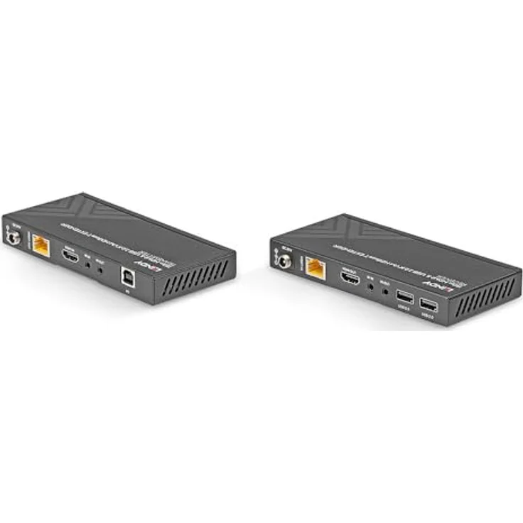 LINDY 150m Cat.6 HDBaseT KVM Extender, HDMI 4K60, USB 2.0 & IR, Schwarz – Bild 2