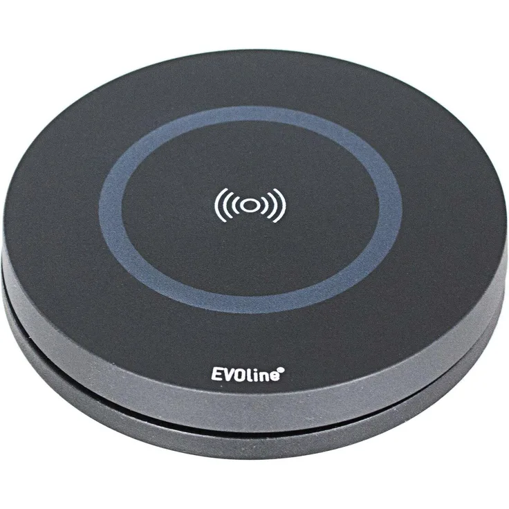 Evoline DisQ Drehdeckel mit QI-Ladefunktion, schwarz, 270° drehbar, ø90mm
