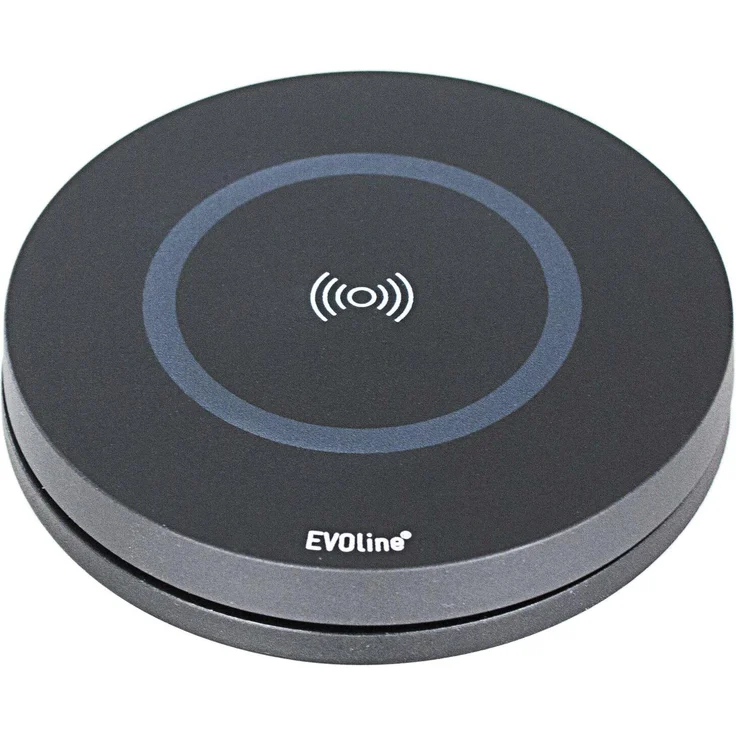 Evoline DisQ Drehdeckel mit QI-Ladefunktion, schwarz, 270° drehbar, ø90mm