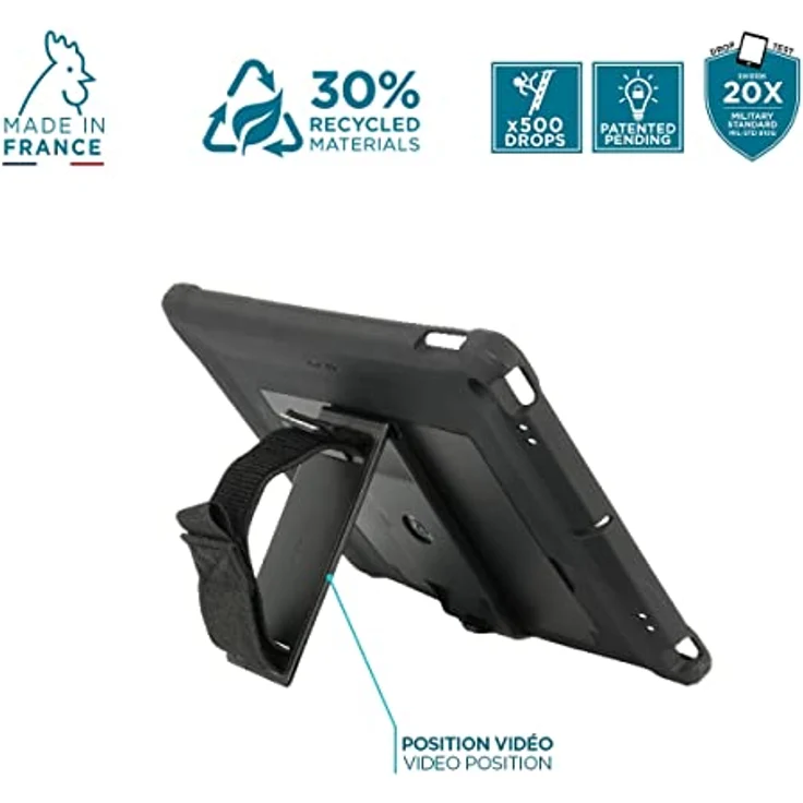 Mobilis Protech, Coque de Protection für iPad 10.9'' (10. Generation) mit 360° Handstrap und Kickstand, schwarz – Bild 4