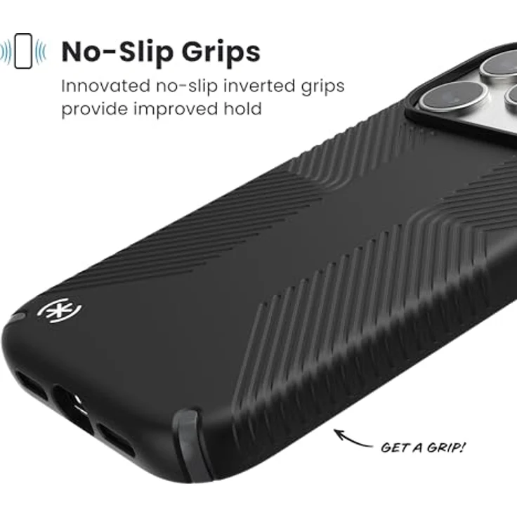 Speck Presidio2 Grip Hülle für Apple iPhone 17 Pro Max, mit Microban-Beschichtung, Armor Cloud Fallschutz, MagSafe-kompatibel, Schwarz – Bild 7