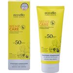 ecoelio LSF 50 nachhaltige Sonnencreme 200ml "Mehr Care" - Sonnenschutz für Körper und Gesicht, ohne Octocrylene und Mikroplastik, parfümfrei, für empfindliche Haut
