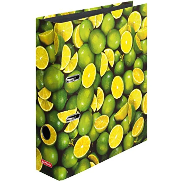 Herlitz Aktenordner Limone, A4 breit mit Griffloch und Blattniederhalter – Bild 2