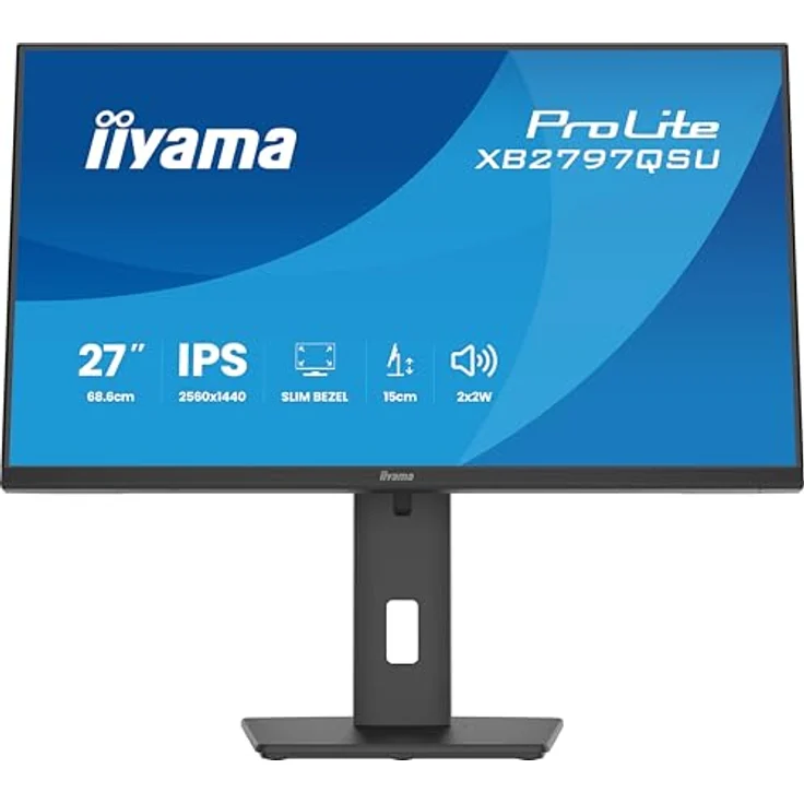 iiyama Prolite XB2797QSU-B1, 27" QHD IPS LED-Monitor mit Höhenverstellung, Pivot und USB-C, schwarz – Bild 2