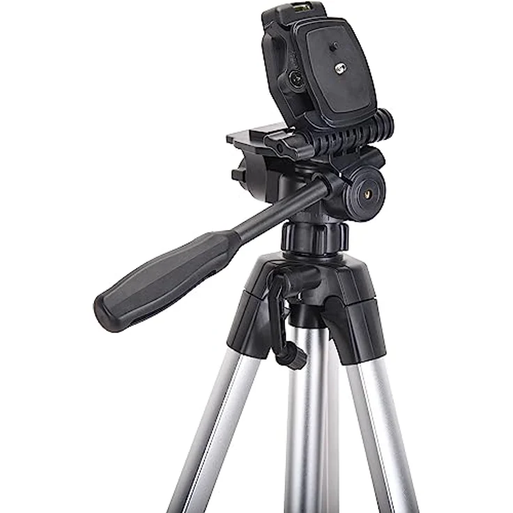 InLine Aluminium Stativ für Digitalkameras und Videokameras, höhenverstellbar von 65 bis 173 cm, Silber – Bild 3
