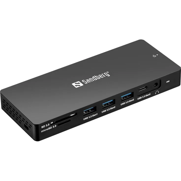 Sandberg USB-C 13in1 DockingStation Pro, Laptop-Dockingstation mit 13 Anschlüssen, 4K Videoausgabe, 100W PD, schwarz