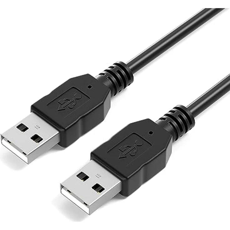 JAMEGA 1m USB 2.0 Kabel - USB A-Stecker auf USB A-Stecker Highspeed Datenkabel, Schwarz – Bild 1