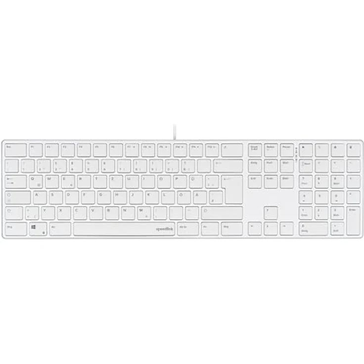 Speedlink RIVA Slim Metal Scissor Keyboard, Kabelgebunden, Weiß, DE Layout, ergonomisches Design mit Scissor-Switches – Bild 2