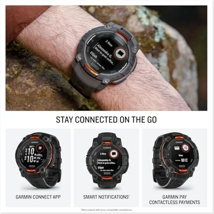 Garmin Instinct 3 Solar, GPS-Multisport-Smartwatch (45 mm) mit langer Akkulaufzeit und kontaktloser Bezahlfunktion – Bild 4