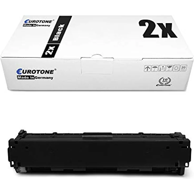 Eurotone 2X kompatibler Toner für HP LaserJet Pro 200 Color M 251 276, Schwarz, 2x 2.400 Seiten, CF210X/131X – Bild 1