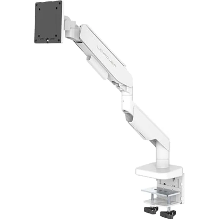LC-Power LC-EQ-A49W, Monitor Halterung für Bildschirme bis 49 Zoll, VESA 100x100 mm, Weiss, stufenlos höhenverstellbar bis 47 cm, Tragkraft 20 kg – Bild 1