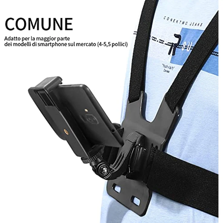 Fulushouxi Handy Brustgurthalter, verstellbare Fixierungshalterung für GoPro Hero 2018/7/6/5/4/3, Multifunktions Kamera Handyhalterung aus ABS/Nylon, ideal für Outdoor-Aktivitäten – Bild 2