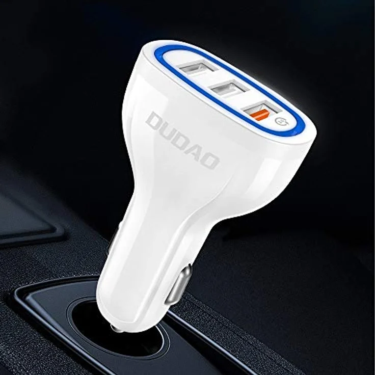 Dudao R7S Multi KFZ-Ladegerät, Quick Charge 3.0 18W mit 3x USB-Anschlüssen, Weiss – Bild 5