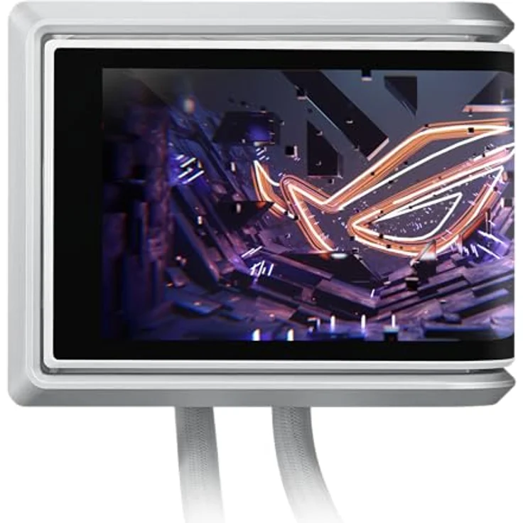 ASUS ROG Ryuo IV 360 ARGB White Edition, All-in-One-CPU-Wasserkühlung mit 6,67-Zoll-AMOLED-Display, Asetek Emma Gen8 V2-Pumpe, für Intel LGA 1851, 1700, 1200, 115X und AMD AM5, AM4, Weiß – Bild 3