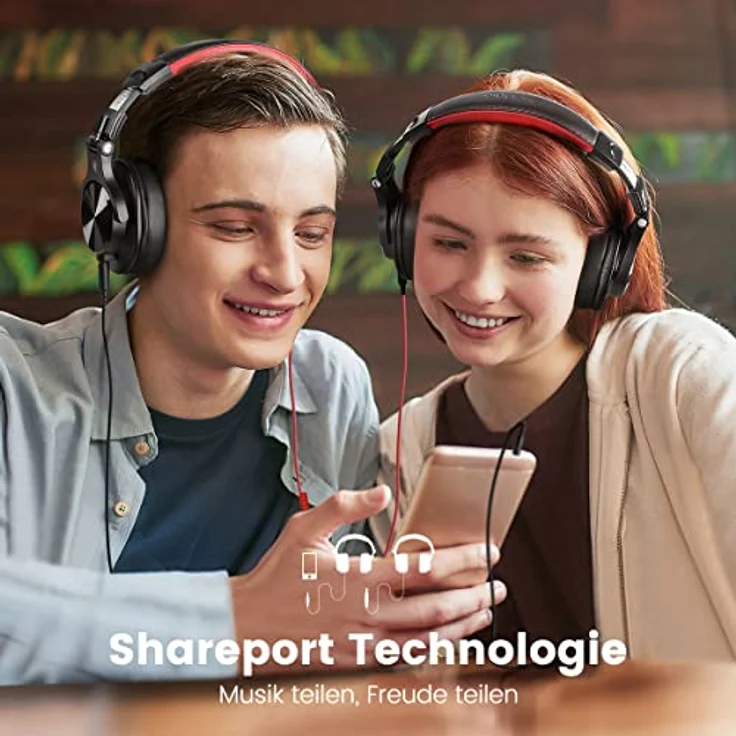 OneOdio A71 Kopfhörer Over Ear, Professioneller DJ Kopfhörer mit Share Port für E-Drum, HiFi Klangqualität, 2-3m Kabel, Ergonomisches Design – Bild 5