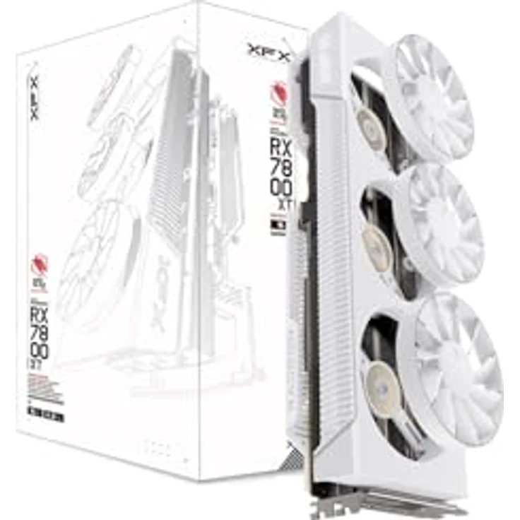 XFX Qicksilver AMD Radeon RX 7800 XT Magnetic Air Gaming Graphics Card with 16GB GDDR6, RDNA3 Arctic White – Bild 1