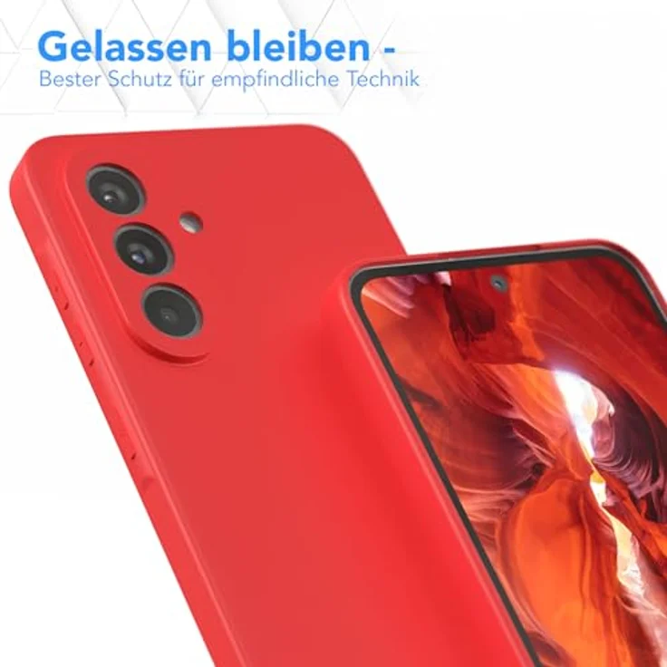 EAZY CASE Silikonhülle für Samsung Galaxy A56 5G, stoßfeste Schutzhülle in Rot mit Kameraschutz und kabellosem Laden – Bild 4