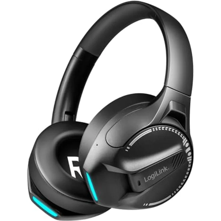 LogiLink BT0070 - BT 6.0 Gaming-Headset, 3,5 mm AUX, verstellbares Kopfband, 50 Stunden Akkulaufzeit, Geräuschisolierendes Mikrofon, Schwarz – Bild 1