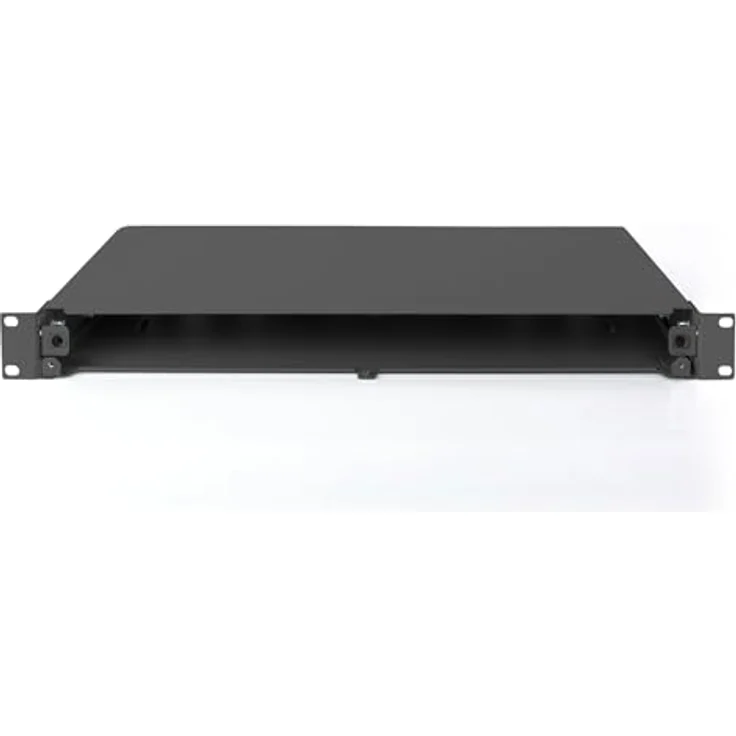 DIGITUS LWL Spleißbox - Glasfaser Patch-Panel - 19-Zoll 1HE - Schnellverschluss-System - Schwarz – Bild 5