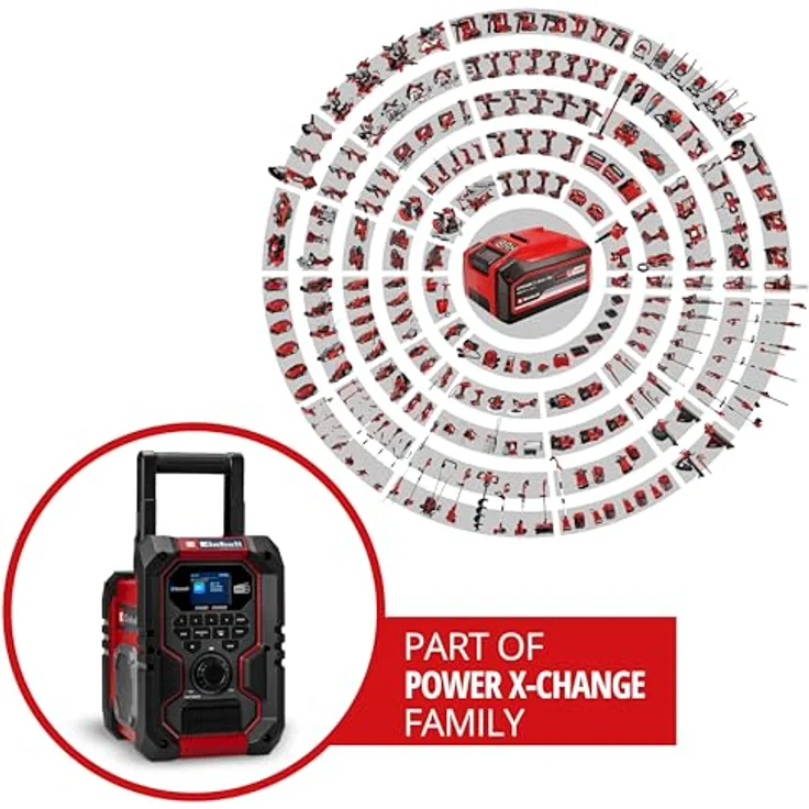 Einhell Akku-Baustellenradio TE-CR 18 Li DAB+/FM/BT, IP65, Bluetooth, TFT-Display, Solobetrieb ohne Akku – Bild 2