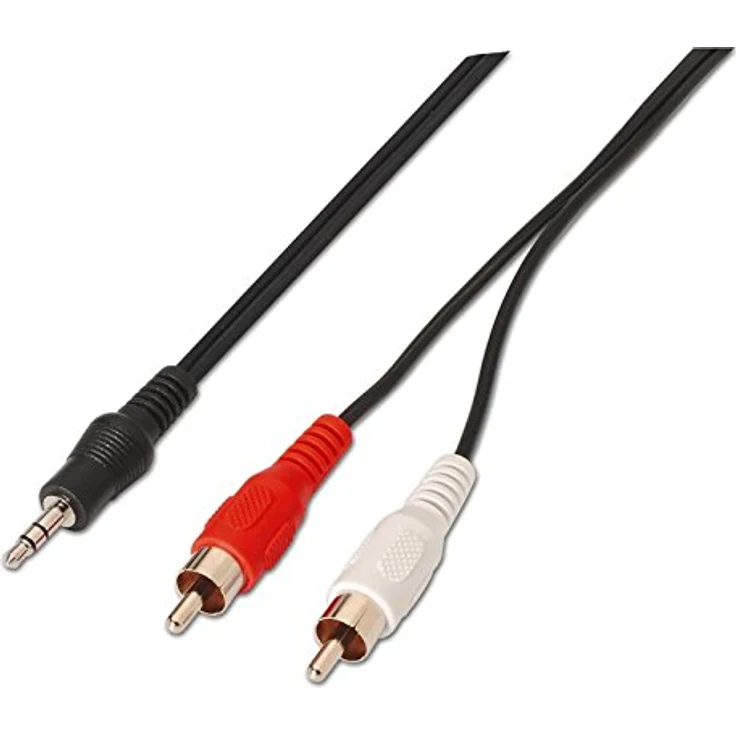 Nanocable 10.24.0305 - 2 Cinch Stereo Audiokabel, JACK 3.5-M-2xRCA-M, männlich-männlich, schwarz, 5.0 mts – Bild 6