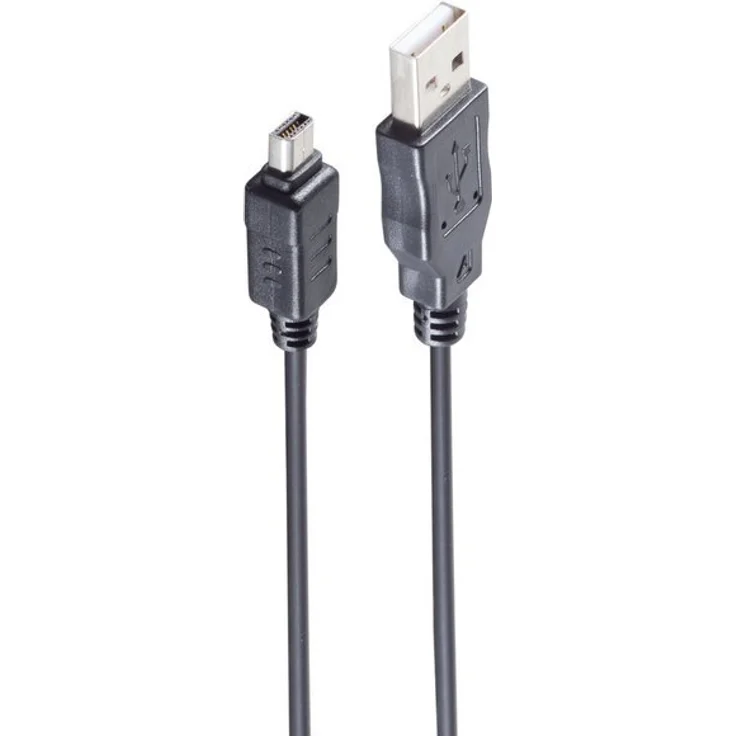 Shiverpeaks BS77372, USB 2.0 Kabel, 1,5 m, Schwarz, Mini USB-12 Pin für Olympus Digitalkameras
