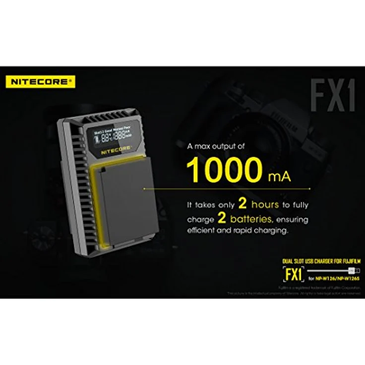 Nitecore USB-Ladegerät mit LCD-Display Fuji W126-s – Bild 5