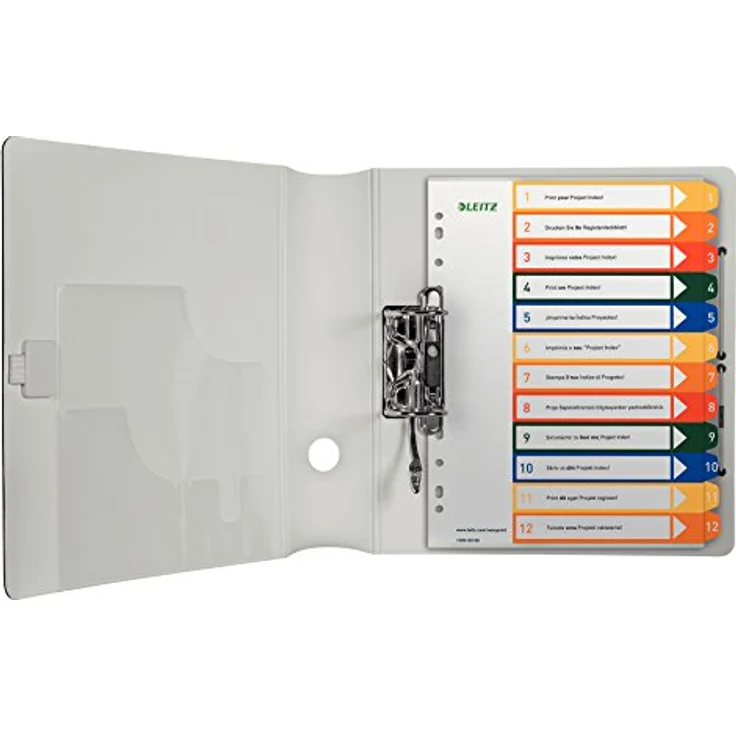 Leitz 1294-00-00 Register Kunststoff, 1-12, A4 Überbreite, 12-teilig, transparent, PC-beschriftbar – Bild 2