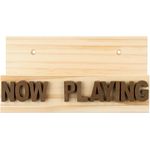 Navaris Plattenhalter aus Holz - Plattenständer Vinyl - LP Schallplatten Halterung Schallplattenhalter - Vinyl Halter für 8 Platten - Wand oder Stand - Now Playing