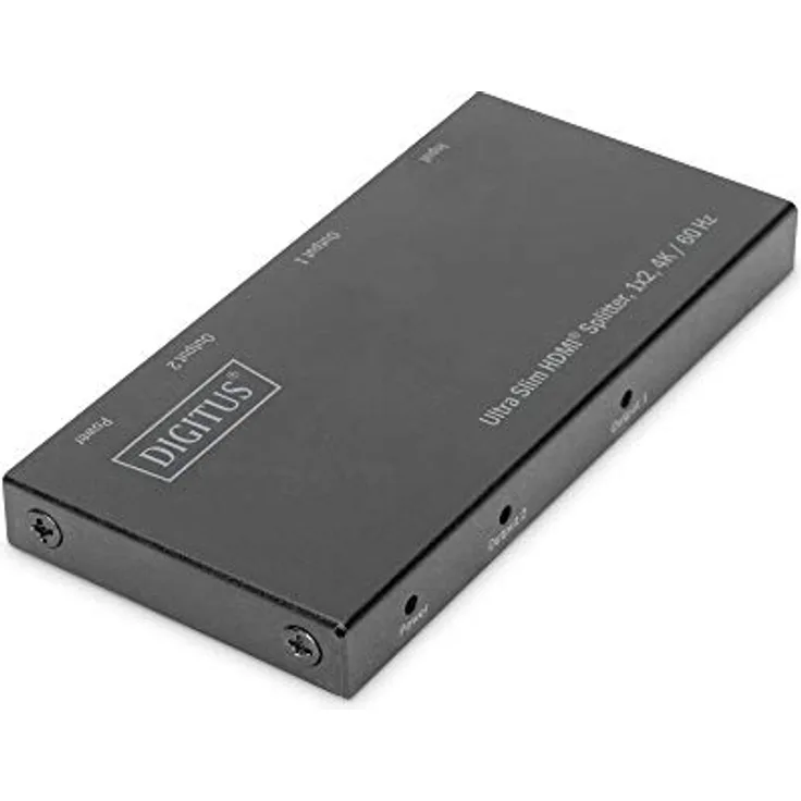 DIGITUS Ultra Slim HDMI Splitter, 1x2, 4K/60Hz HDR, HDCP 2.2, 18 Gbps, Micro USB Power