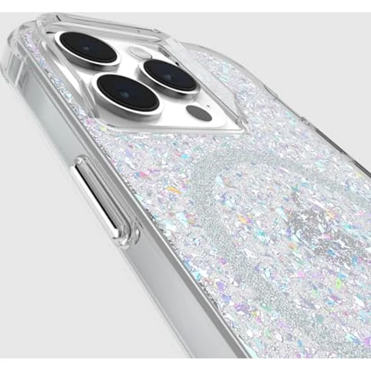 Case-Mate Twinkle Mag-Safe Case Schutzhülle kompatibel mit Apple iPhone 15 Pro Hülle Glitzer (3 m Fallschutz, Recyceltes Material, Integrierter Mag-Safe-Ring, Schillernd)- Stardust/Silber – Bild 5