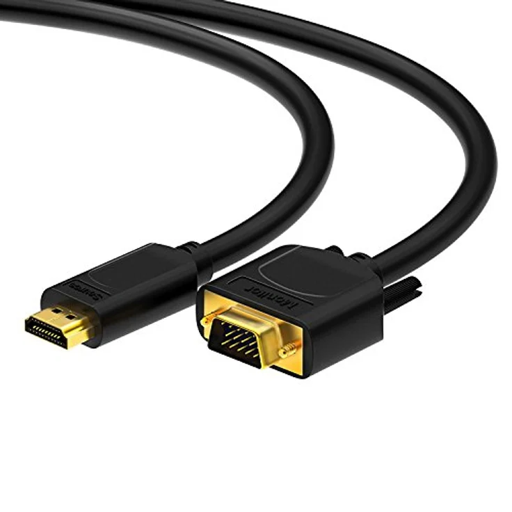 HDSupply HC110-015 HDMI-VGA 1080P Kabel, HDMI-A Stecker auf VGA-Stecker mit zusätzlichem Klinkenkabel, vergoldete Kontakte, 1,5m, schwarz – Bild 4