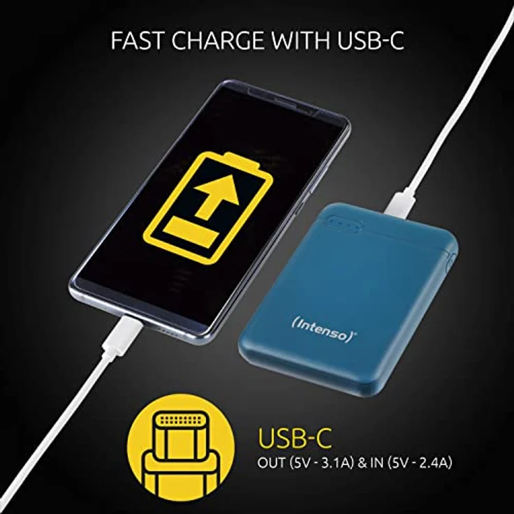 Intenso 7313527 Powerbank XS 5000, externes Ladegerät (5000mAh, geeignet für Smartphone/Tablet PC/MP3 Player/Digitalkamera) Petrol – Bild 3