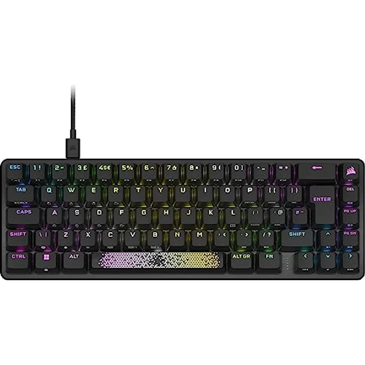 Corsair K65 PRO Mini RGB 65% Optisch Mechanische Gaming Tastatur - OPX Schalter - PBT Double-Shot Keycaps - iCUE-Kompatibel - QWERTZ DE Layout - Schwarz