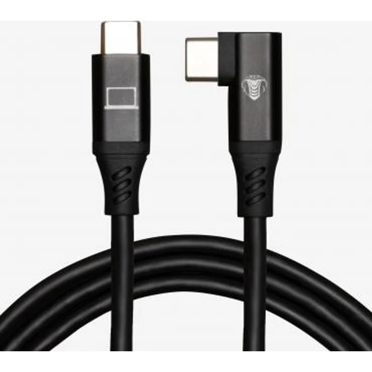Cobra CobraTether USB-C Kabel 10m, Schwarz, 90° abgewinkelter Anschluss, USB 3.2 Gen 1, 5 Gb/s Datenübertragung