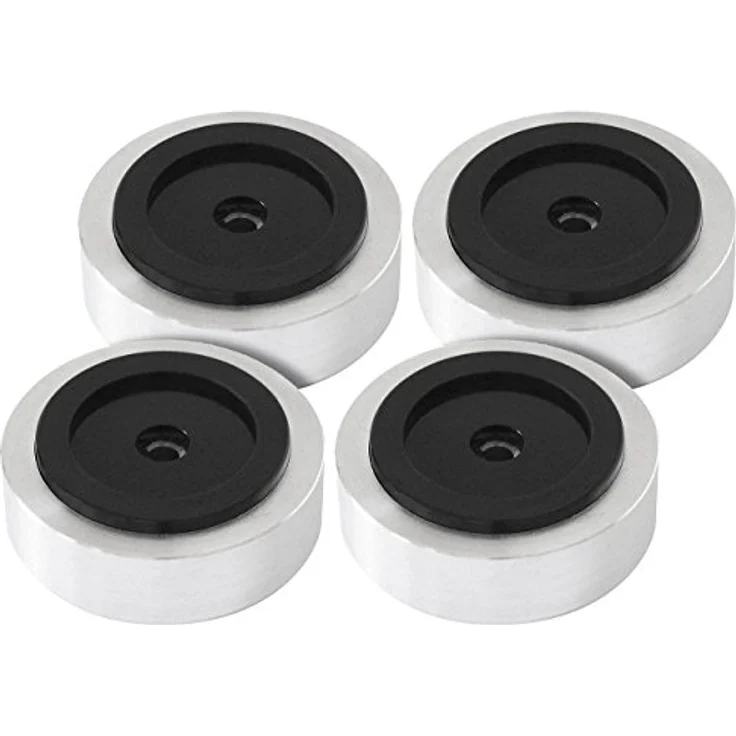 Dynavox Aluminium-Füsse für HiFi-Geräte, 4er-Set, polierte Füße mit hoher Stabilität und Gummi-Dämpfern, Silber – Bild 3