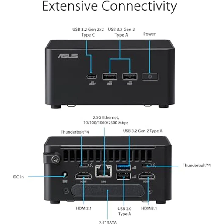 ASUS NUC 14 Pro Kit - Core Ultra 5 125H, kompakter Mini-PC Barebone mit 14 Kernen, aufrüstbarem DDR5 RAM und Intel Arc-Grafik – Bild 3