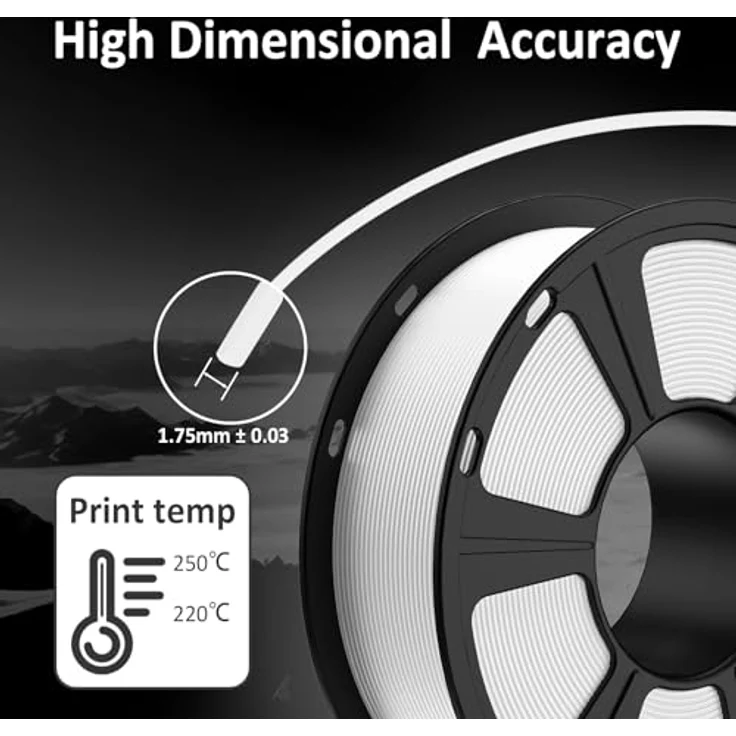 GEEETECH PETG Filament 1,75mm, Schwarz, 4kg Spule, hohe Korrosionsbeständigkeit, kompatibel mit FDM 3D Druckern – Bild 2