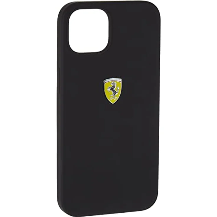 CG MOBILE Ferrari CG Mobile Liquid Silikon Schutzhülle für iPhone 13 (6,1 Zoll), Schwarz, mit Metall-Logo – Bild 3