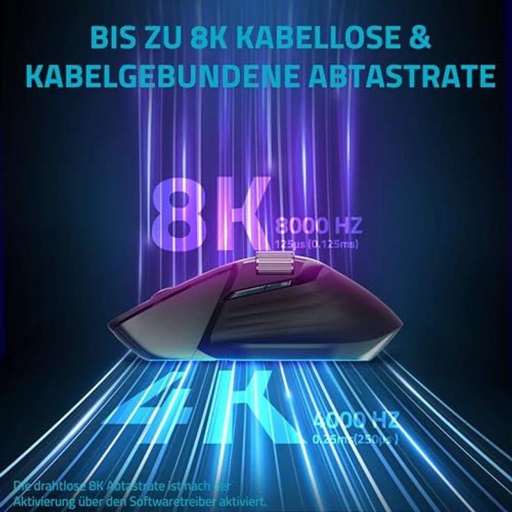 Rapoo VT0PRO kabellose 2,4 GHz High-Performance Gaming-Maus mit 26000 DPI optischem Sensor, 50 G Beschleunigung, 650 IPS, bis zu 160h Akkulaufzeit, PC/Mac - Schwarz – Bild 3