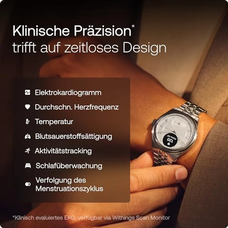 Withings Scanwatch Damenuhr 100% Edelstahl 39 Smartwatch Watch, 1-tlg. – Bild 2