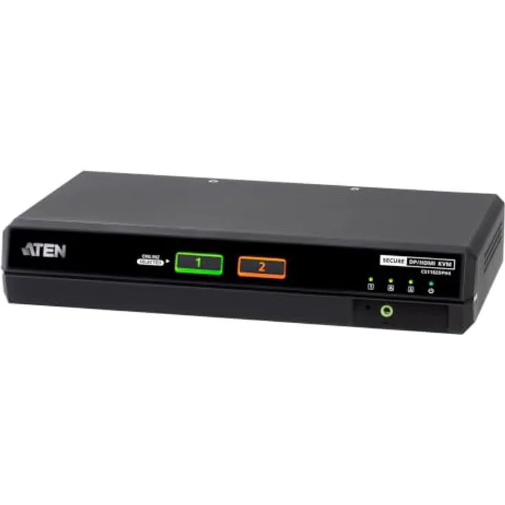 ATEN CS1182DPH4 2-Port USB 5K DP/HDMI KVM Switch, Single Display mit ständiger Gehäuse-Angriffserkennung