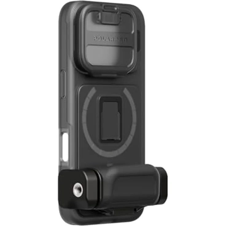 PolarPro LiteChaser iPhone 16 Pro ProCase mit abnehmbarem Griff, Flip-Down Defender und QuickSlide-System, Schwarz