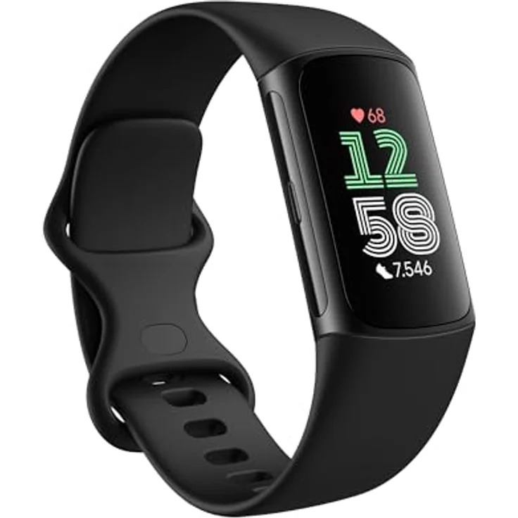 Fitbit by Google Charge 6 Aktivitätstracker enthält ein 6 monatige Premium Mitgliedschaft, 7 Tage Akkulaufzeit, Google Wallet und Google Maps - Obsidian / Aluminium Schwarz – Bild 1