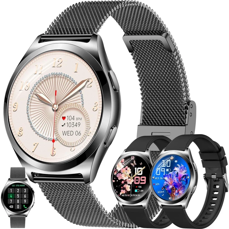 SGDDFIT Damen Smartwatch 1.27 Zoll HD Display, Fitness Uhr mit Telefonfunktion, Bluetooth Anrufen, IP68 wasserdicht, Herzfrequenz- und Schlafmonitor, Schrittzähler