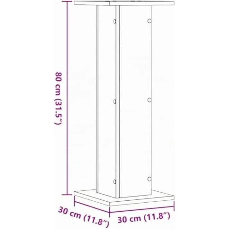 vidaXL Lautsprecherständer 2er Set, Höhenverstellbare Boxenständer aus Weiß Holzwerkstoff, Stabile Oberfläche für HiFi Heimkino und verbessertes Audio-Hörerlebnis – Bild 3