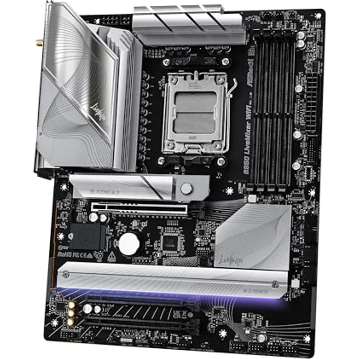Asrock Mainboard B850 LiveMixer WiFi, ATX mit AMD B850 Chipsatz, AM5 Sockel, 3x PCIe x16, max. 256 GB Speicher – Bild 4
