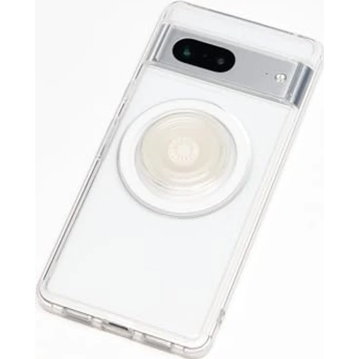 PopSockets PopGrip runder Telefongriff, kompatibel mit MagSafe, inkl. Adapterring, kabelloses Laden - Clear – Bild 2